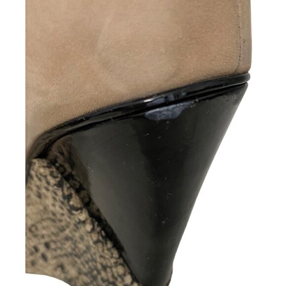 Gianni Bini Suede Patent Leather Snake Print Platform Mary Jane Wedge Heels Sz 6 - Picture 7 of 9